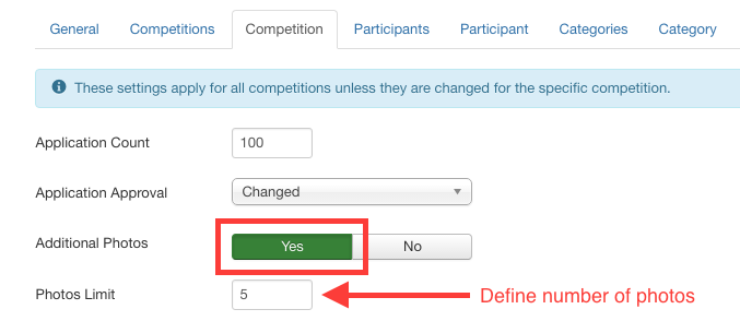 Enable additional photos in NorrCompetition options