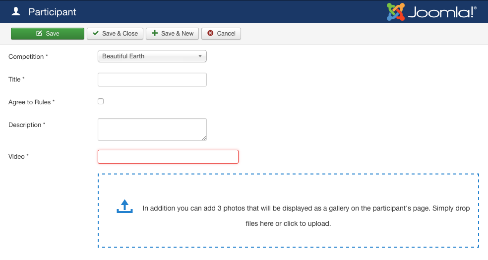 Upload additional photos when submit a new entry