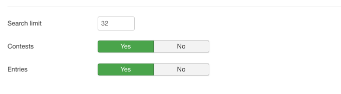 NorrCompetition Search plugin settings