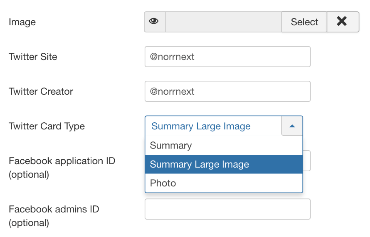 Open Graph for ZOO - settings