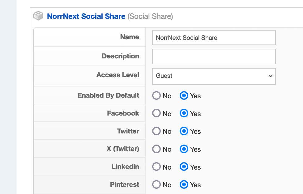 Social Share for ZOO